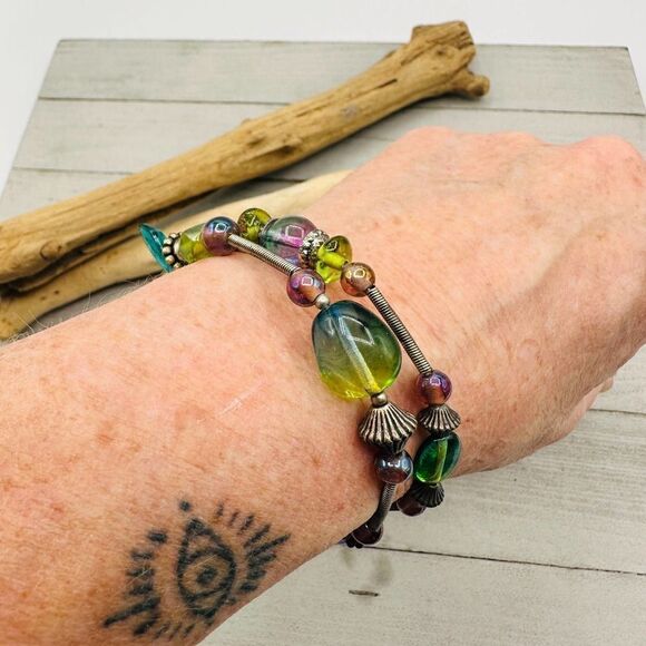 Vintage Tresca Beaded Wrap Bracelet Bohemian - Picture 3 of 6